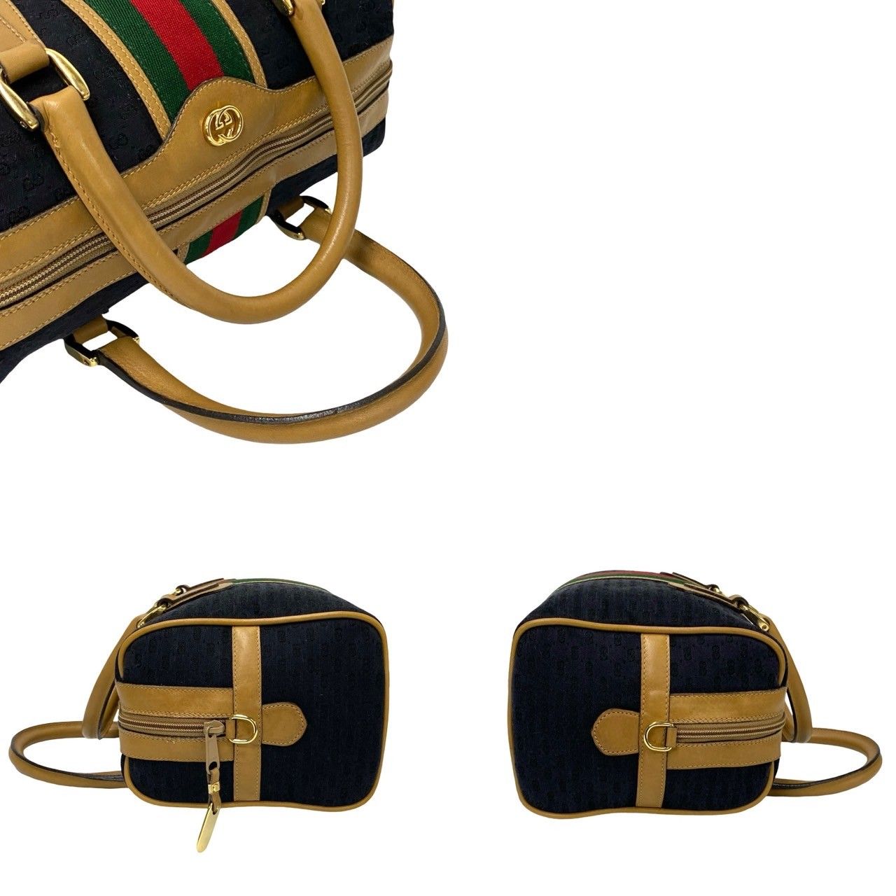 極 美品 GUCCI グッチ オールドグッチ シェリーライン マイクロ GG