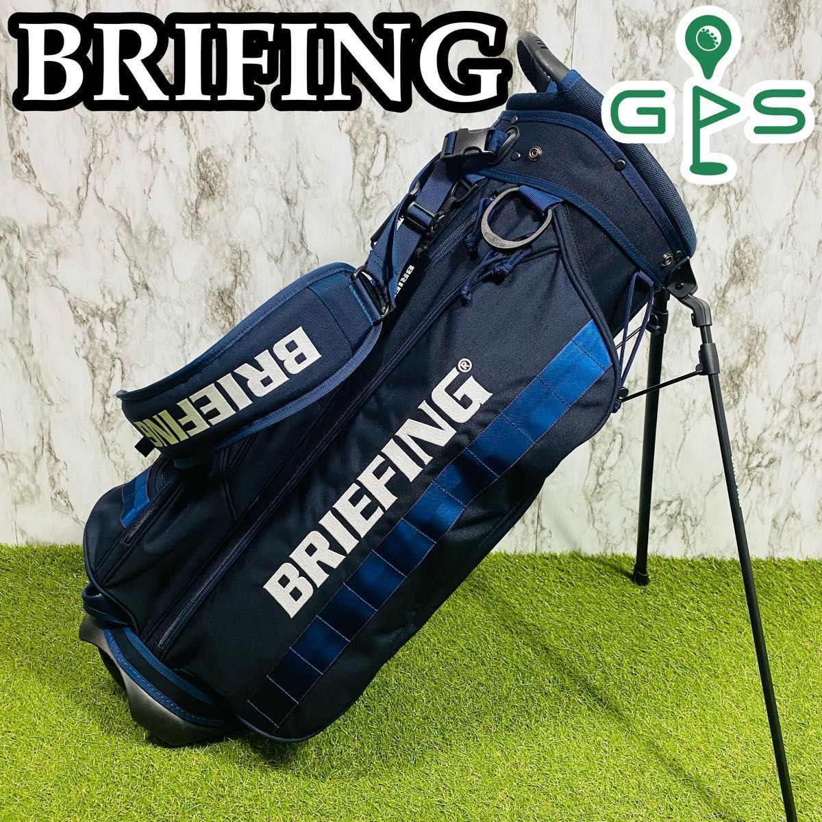 美品】ブリーフィング CR-4 スタンド式 キャディバッグ ネイビー