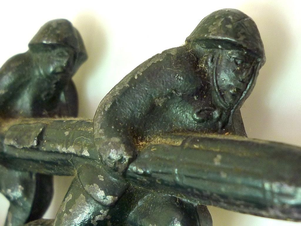 戦前 激レア グリコ 肉弾三勇士之像 銅像型 文鎮 置物 当時物 軍隊