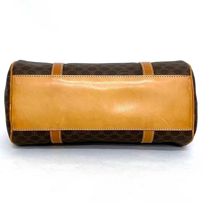 セリーヌ ミニ ボストンバッグ ブラウン ベージュ マカダム CE00/12