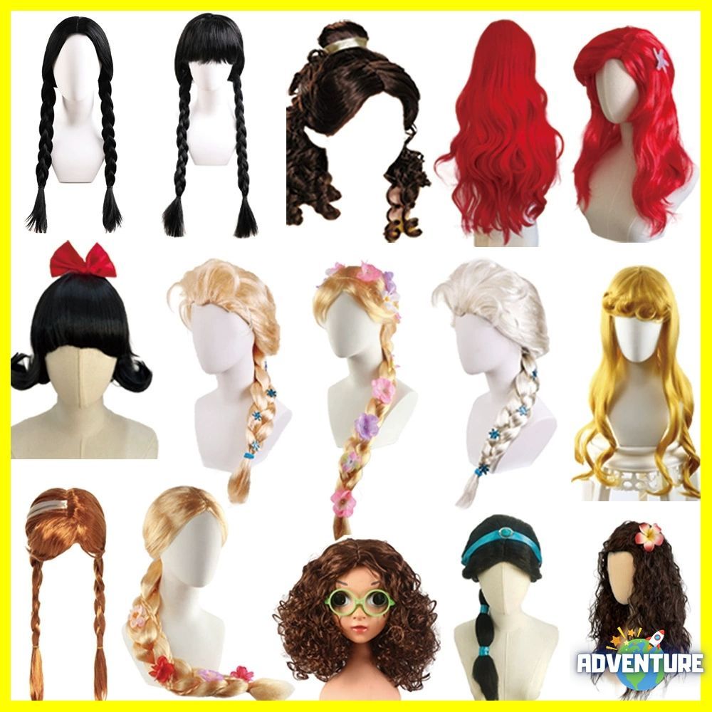 アリエル風 ウィッグ キッズ女の子100 120 130 140 150 ディズニー赤