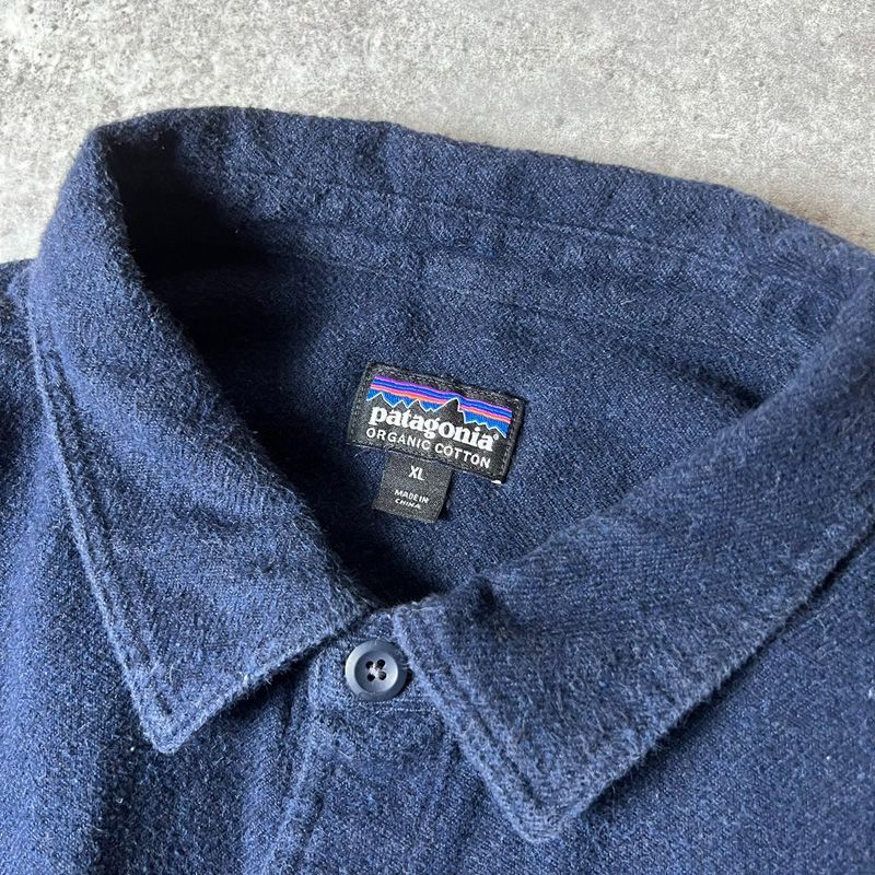 16年製 Patagonia 無地 オーガニック コットン 長袖 フランネル シャツ