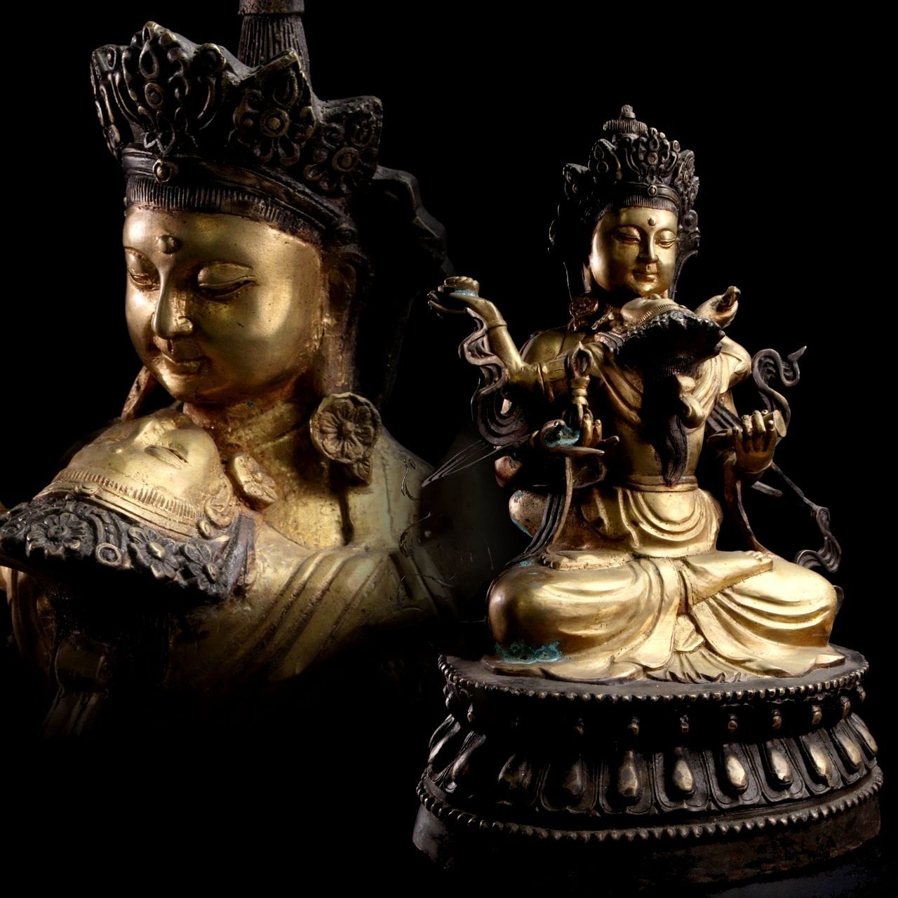 仏教美術 銅製 歓喜仏 37cm 6930g チベット仏教 仏像唐物骨董 楾 R193