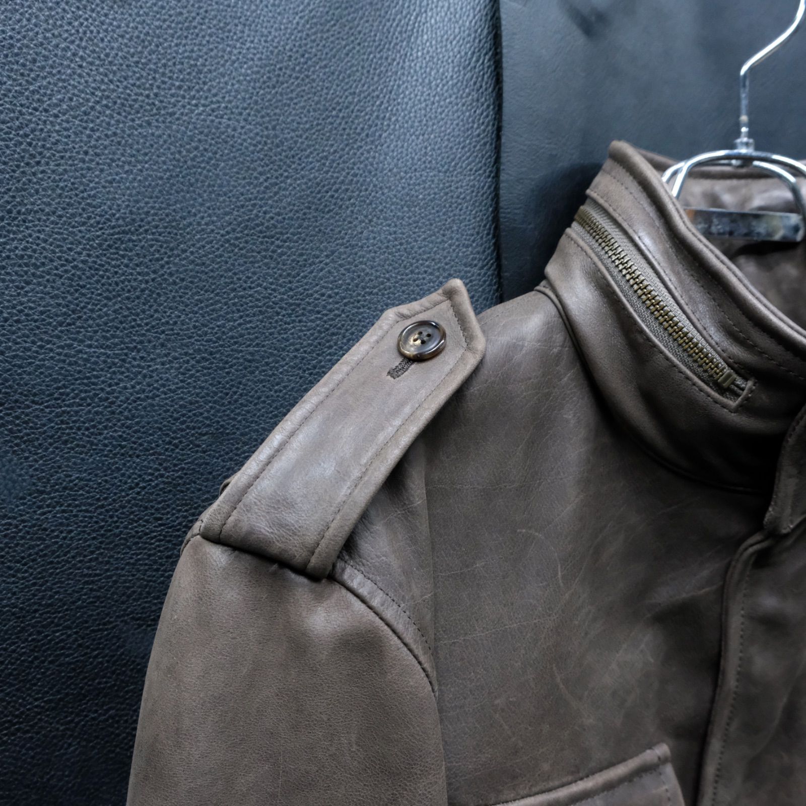 UNITED ARROWS M-65 レザージャケット M 牛革 ミリタリー フィールド