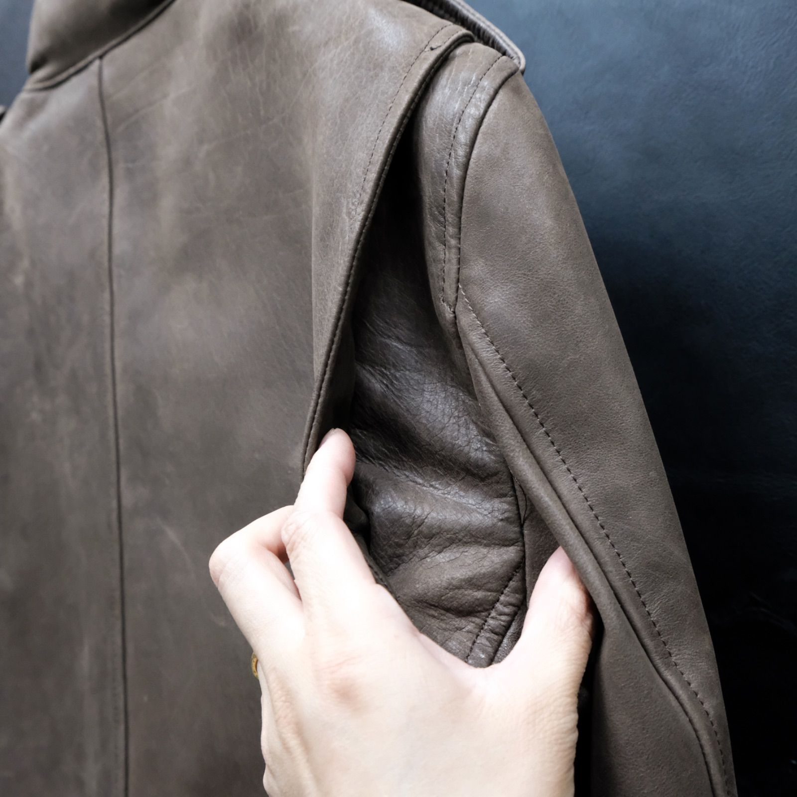 UNITED ARROWS M-65 レザージャケット M 牛革 ミリタリー フィールド