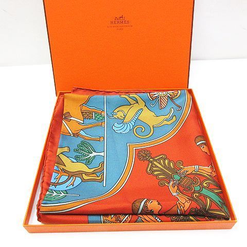 極美品 HERMES エルメス カレ90 スカーフ ペルシャの都市 PERSEPOLIS