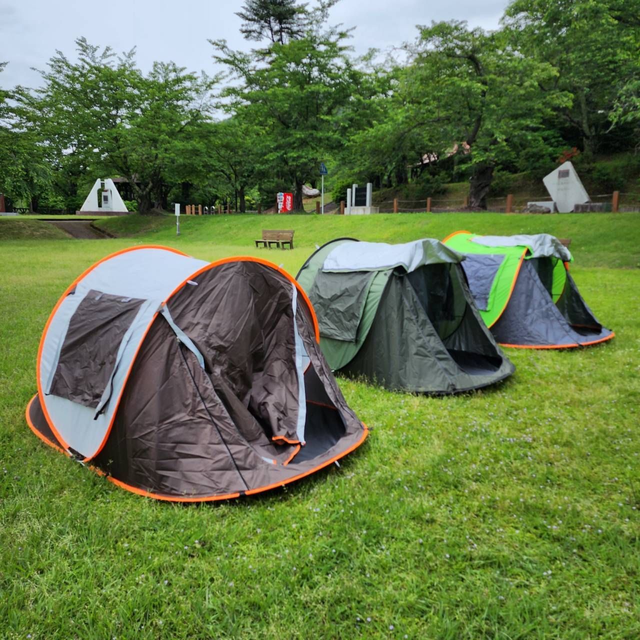 ポップアップテント アウトドア キャンプ ソロキャン BBQ グリーン