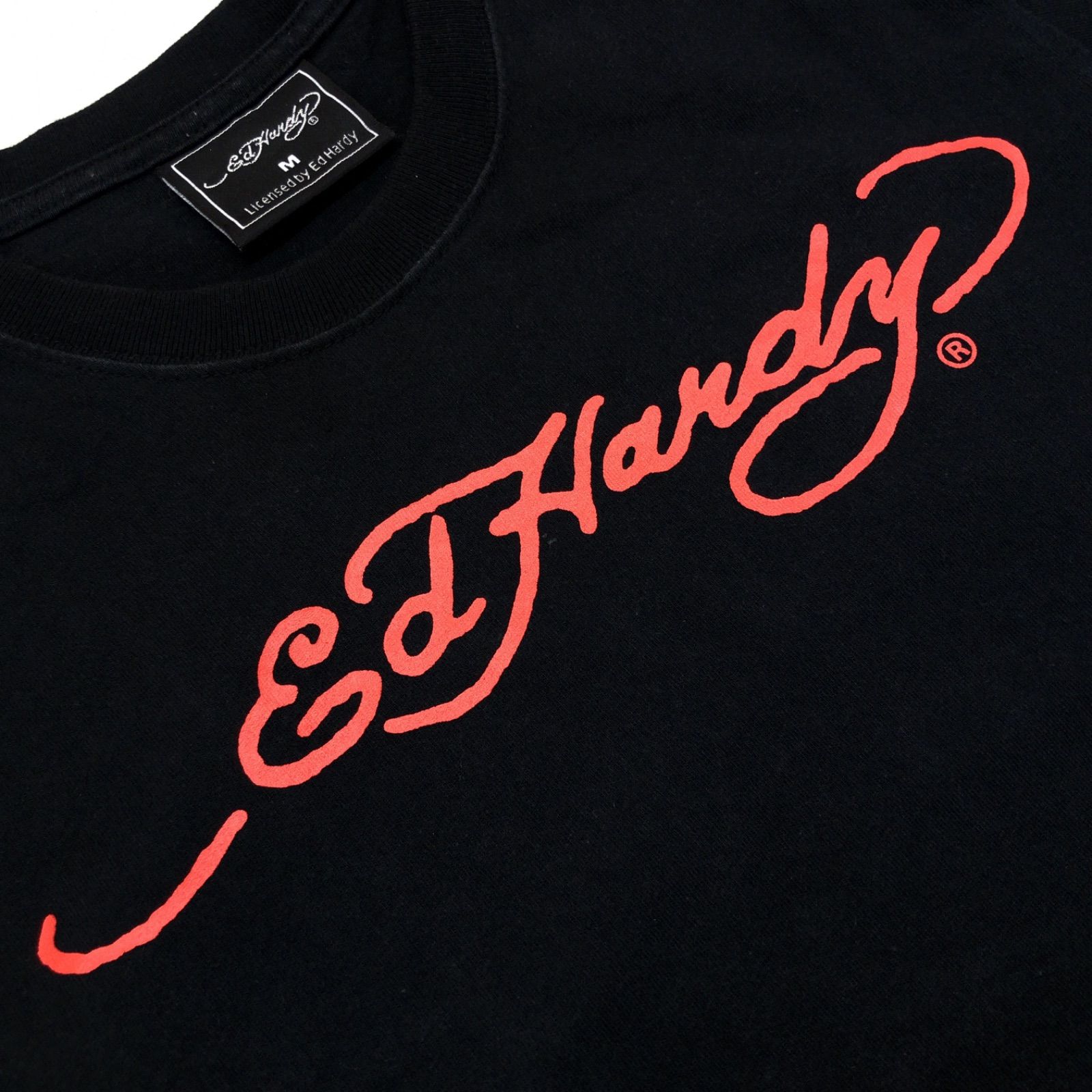 Ed Hardy エドハーディー ロゴプリント レッドデビル y2k Tシャツ M 黒