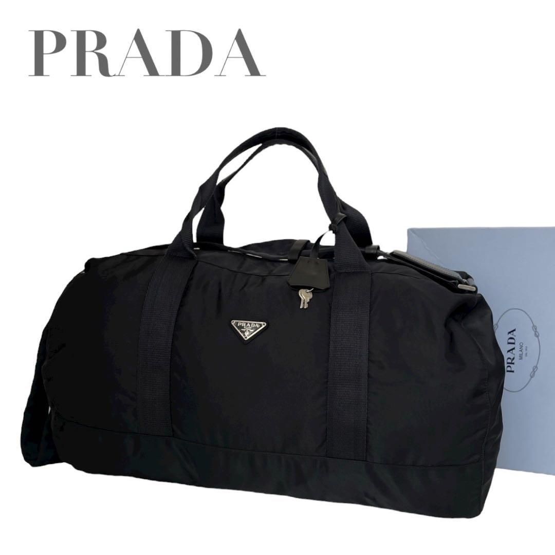 極美品 プラダ 三角ロゴ 三角プレート ナイロン ボストンバッグ 2way