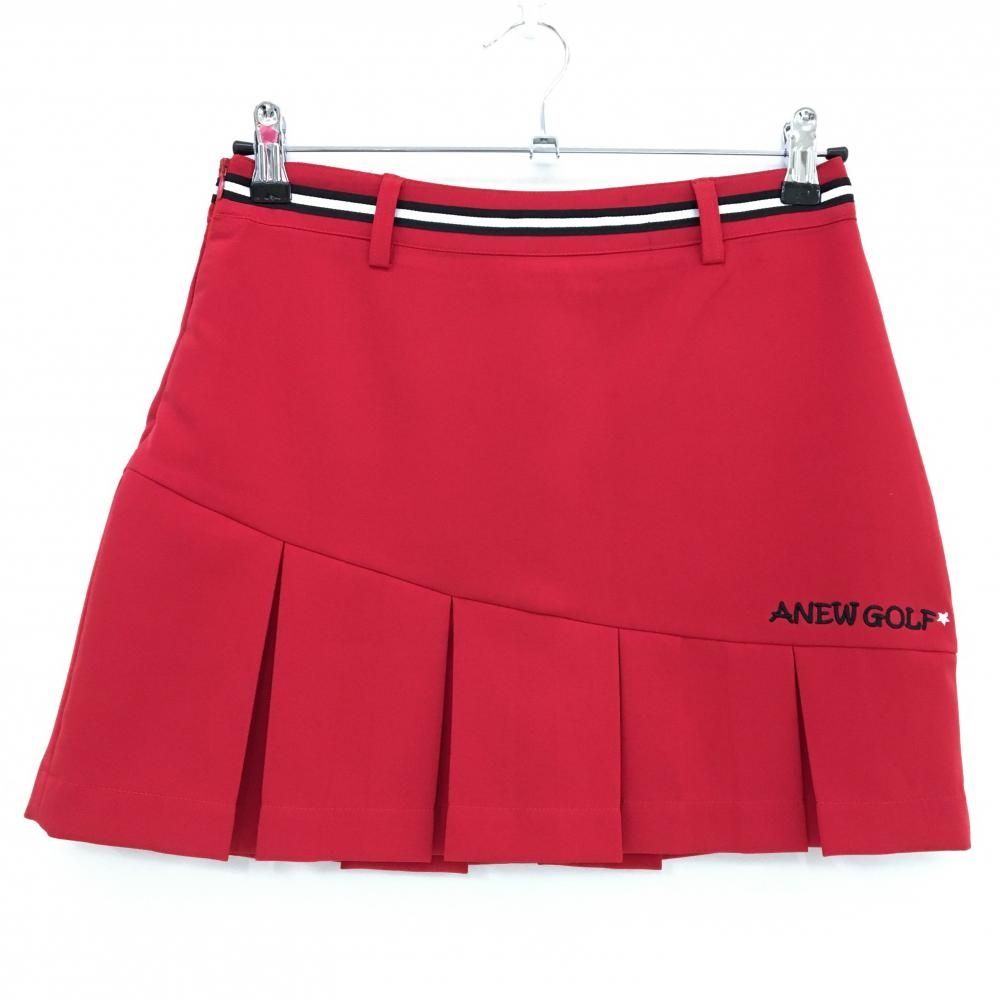 ☆SALE価格☆アニューゴルフ スカート レッド 裾プリーツ 内側インナー