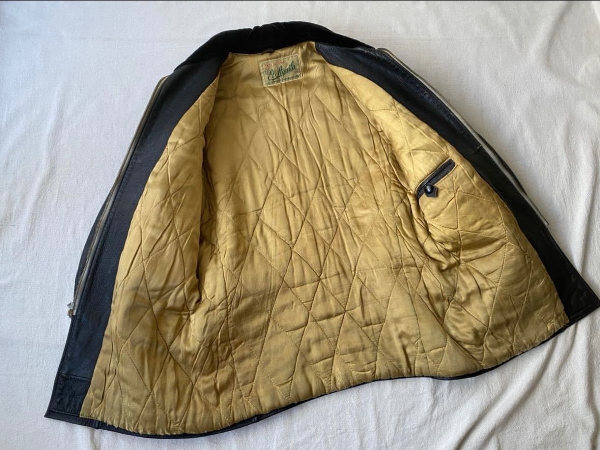 50s Euro レザー ジャケット / 40 ブラック カーコート 革ジャン