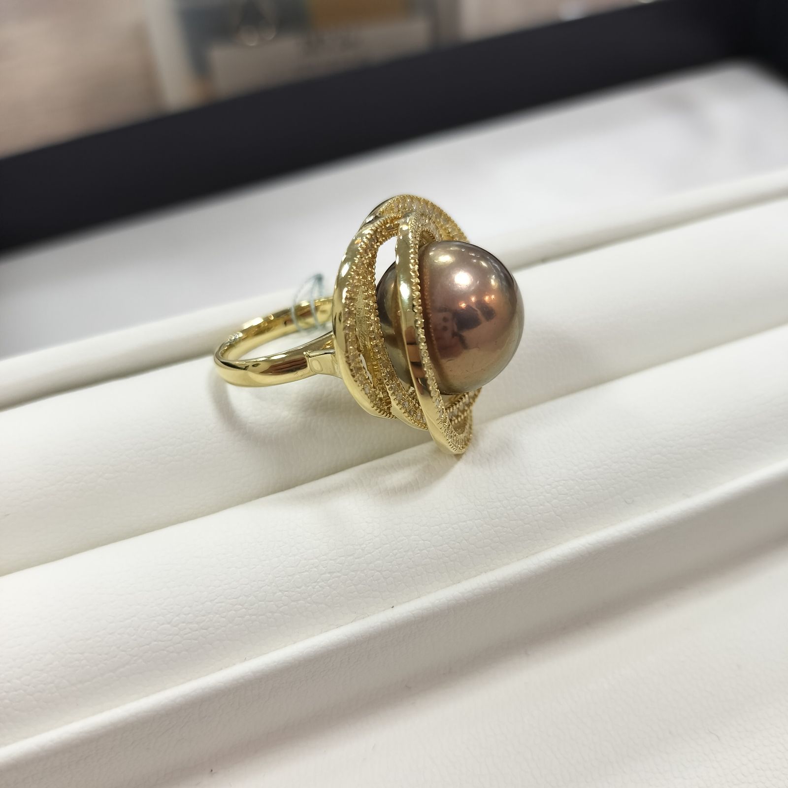 K18YG 淡水真珠 ナチュラルホワイトリング K18YG 淡水真珠ナチュラル