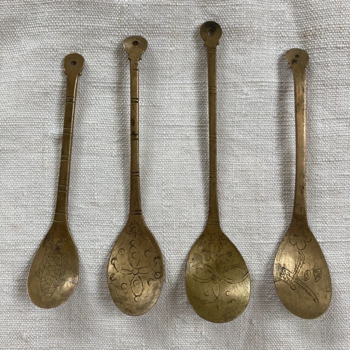 スッカラ 薬匙 中国 韓国 李朝 スプーン 朝鮮工芸 真鍮 骨董 古道具