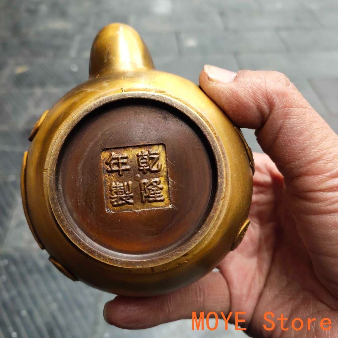 銅器 招財進宝茶壺 酒壺 提梁壺 茶道具 煎茶道具 工芸品 置物zw0829