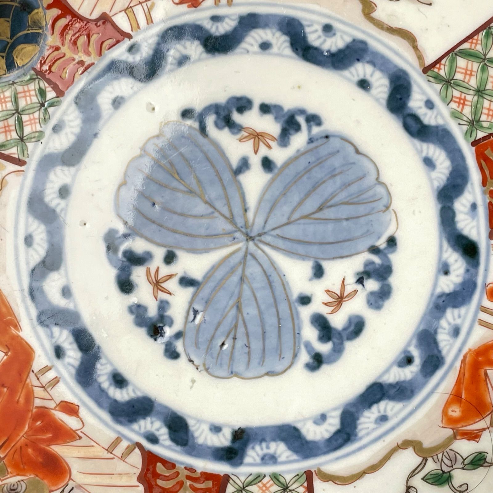 656 錦手 松 人物 古伊万里 伊万里焼 骨董 アンティーク 7寸皿 5枚