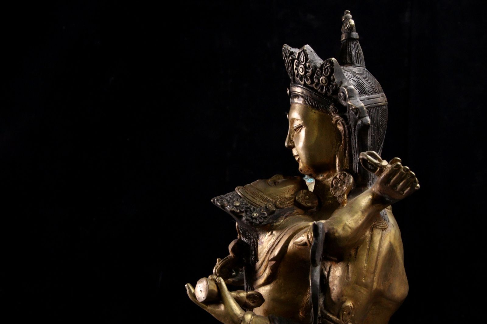 仏教美術 銅製 歓喜仏 37cm 6930g チベット仏教 仏像唐物骨董 楾 R193