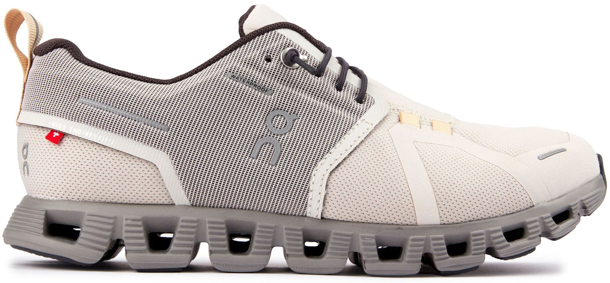 Womens On Cloud 5 Waterproof Sneakers In Pearl/Fog | Soletrader