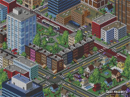 SimCity2000 built with LEGO bricks • by Sean Kenney