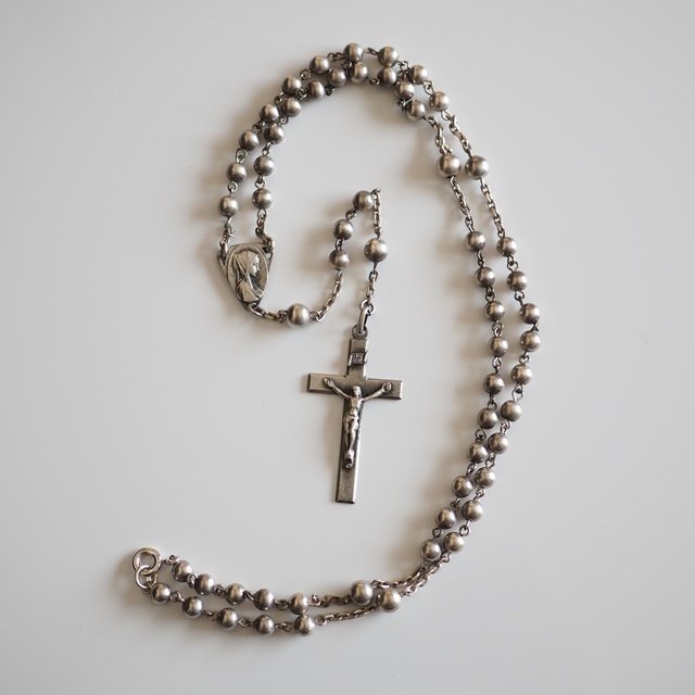 アンティークシルバーロザリオネックレス｜toko-silver