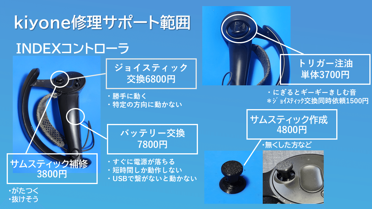 VALVE INDEX コントローラ VIVEトラッカー修理について｜kiyone