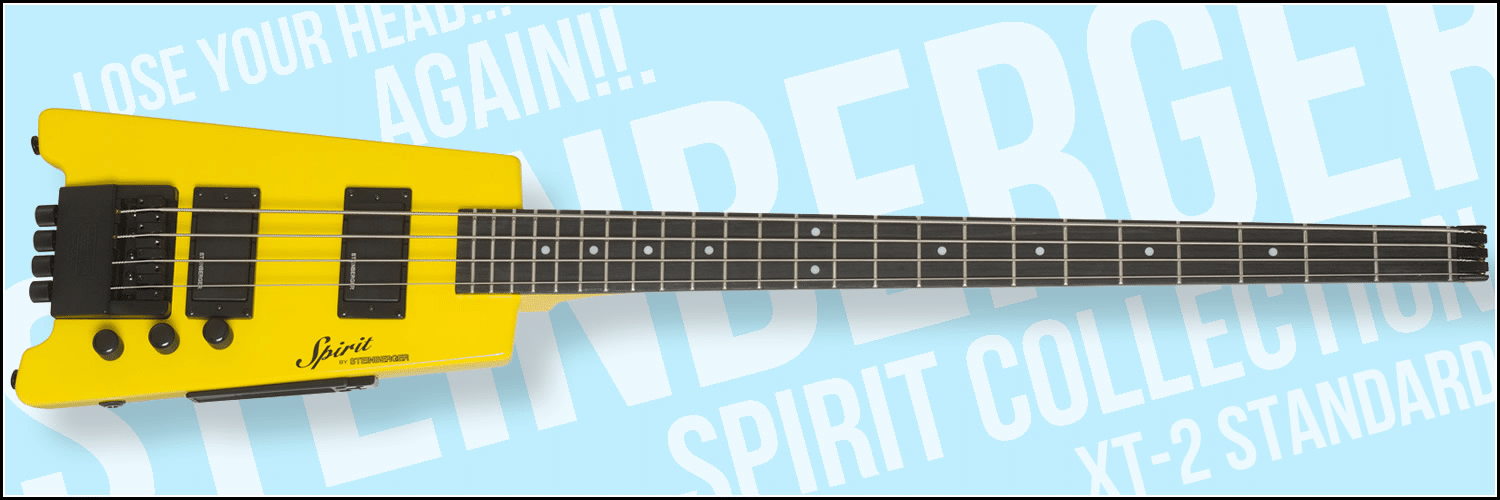 鮮やかな黄色！スタインバーガーの王道ヘッドレス・ベース「Spirit XT