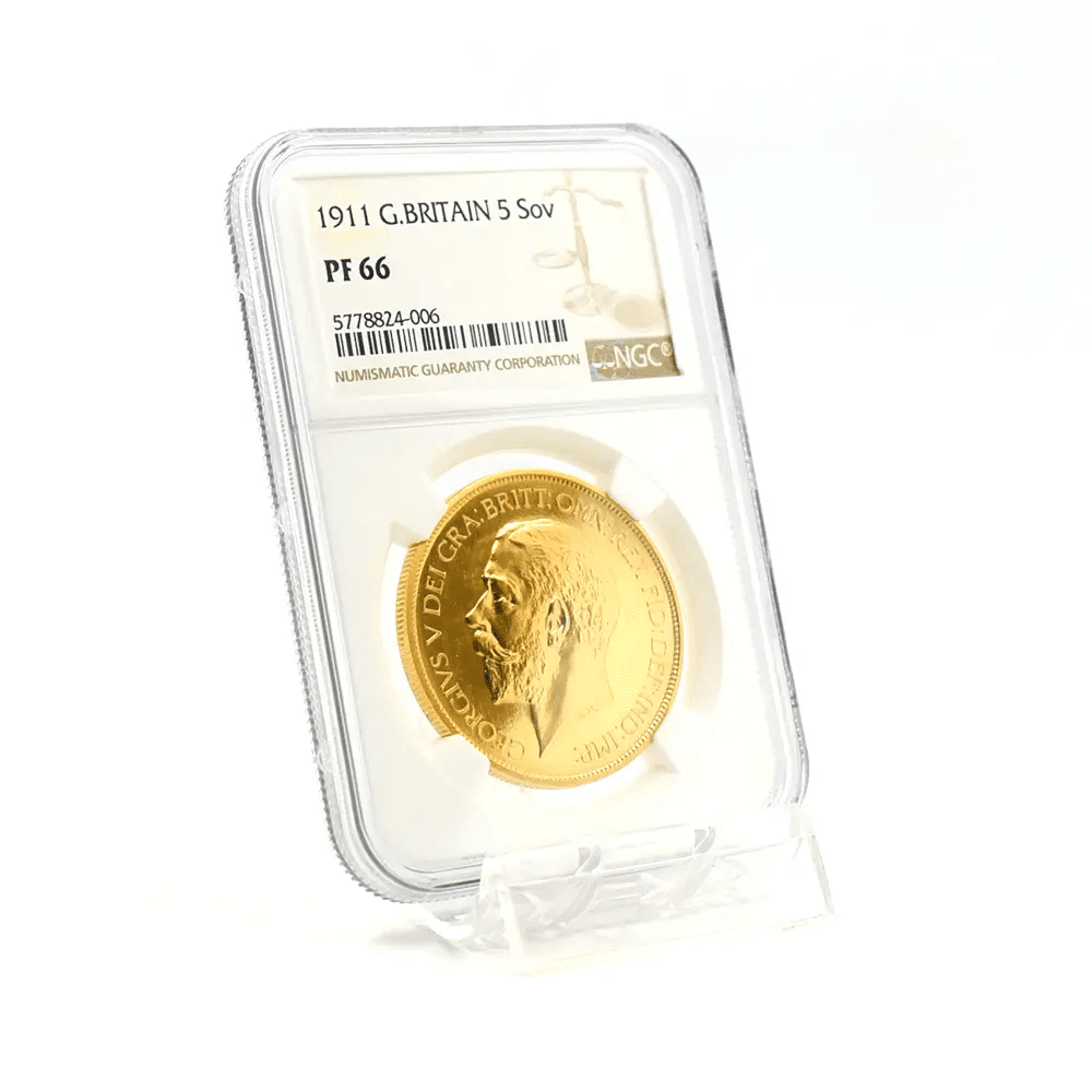 1911 ジョージ5世 聖ジョージ竜退治 5ソブリン金貨 NGC PF66｜小川竜一