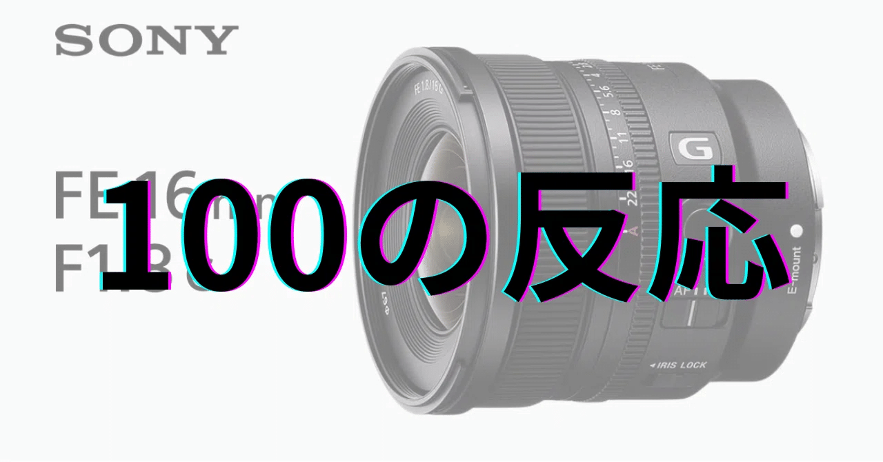 Sony FE 16mm F1.8 G：100の反応｜GetGadgetGot