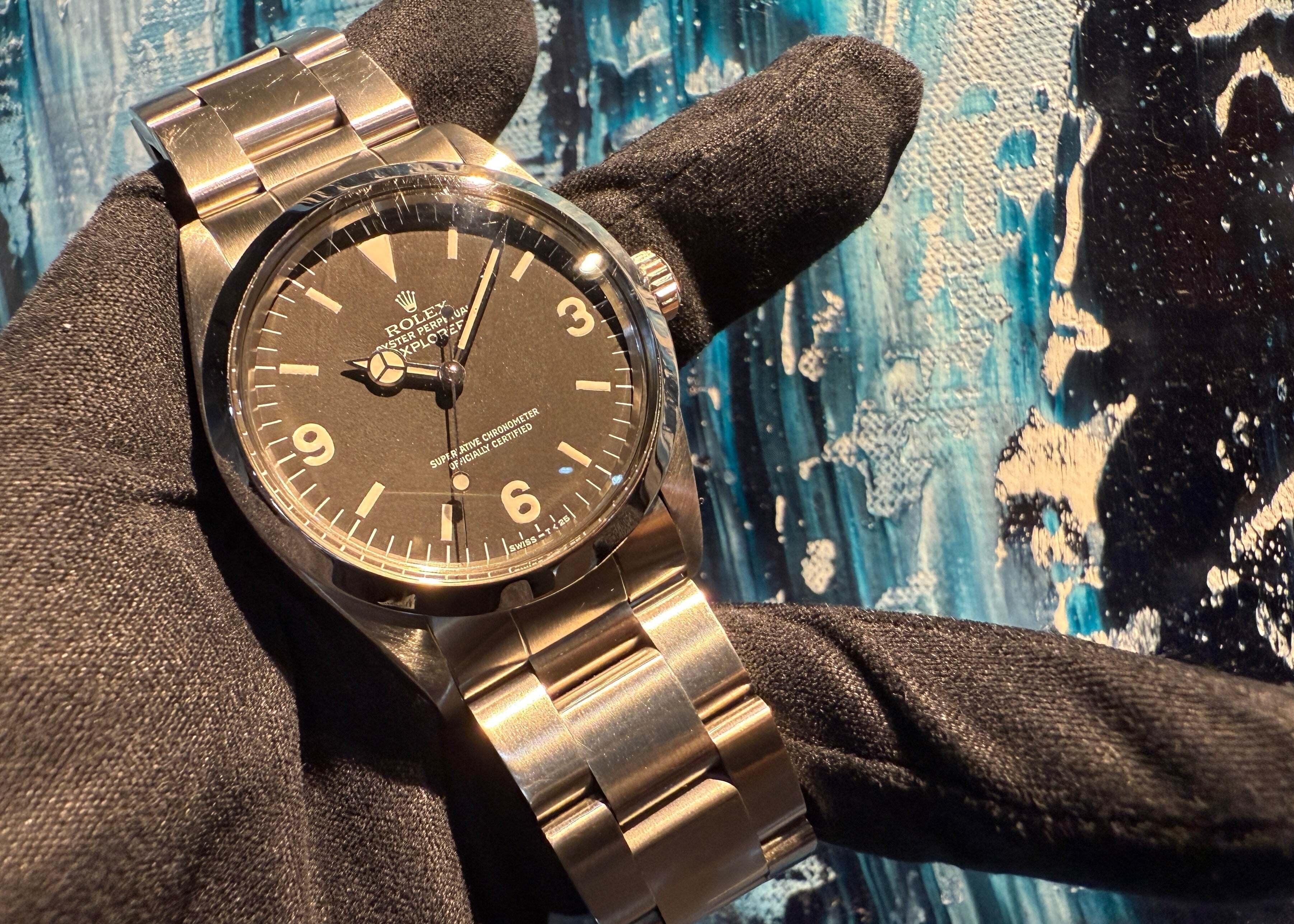 希少 先端ドット ロレックス ヴィンテージ エクスプローラー 1016 R8番