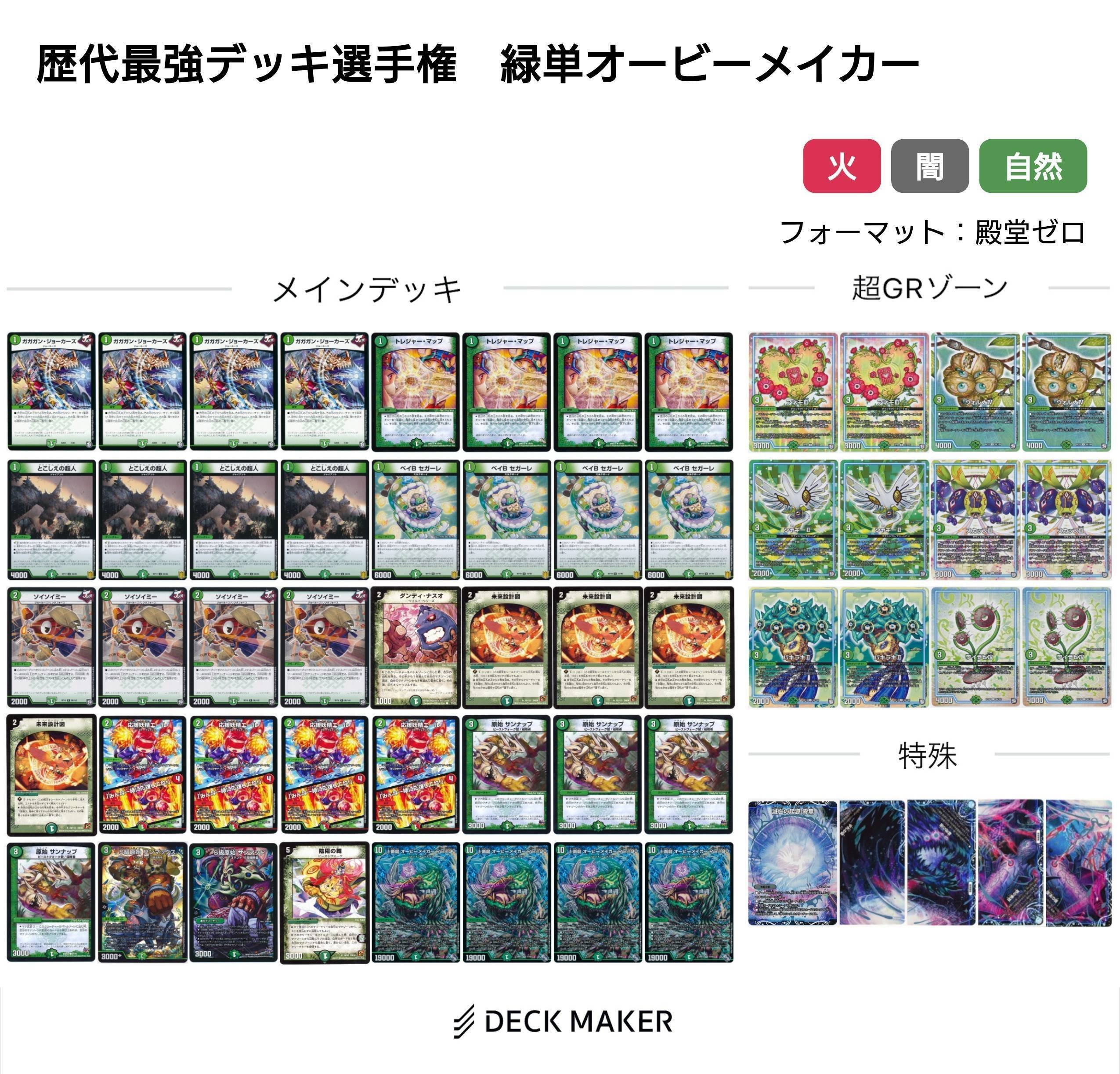 オービーメイカー（緑単、アナカラー）【デュエマ歴代最強デッキ㊱