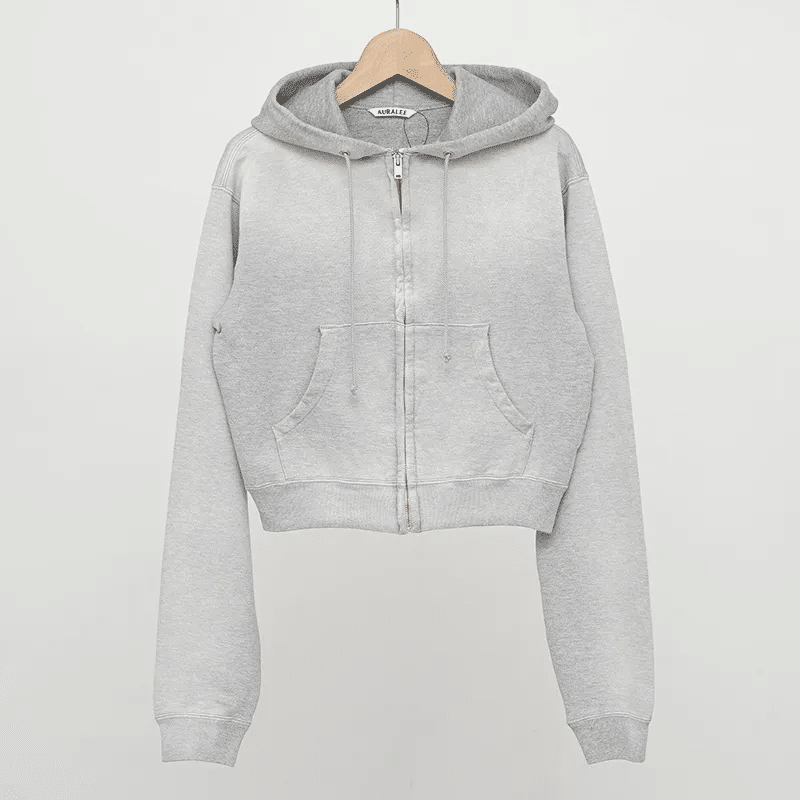 AURALEE】自然なヴィンテージライクPRODUCT DYED PIMA LIGHT SWEAT ZIP
