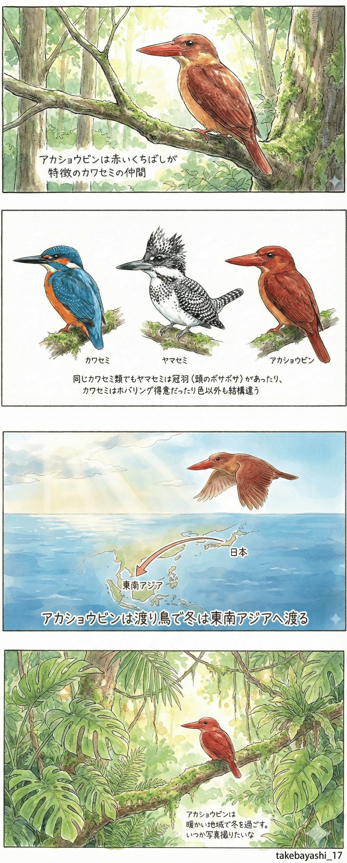 Gemini Proで鳥の説明イラストを作ってみた｜Takebayashi