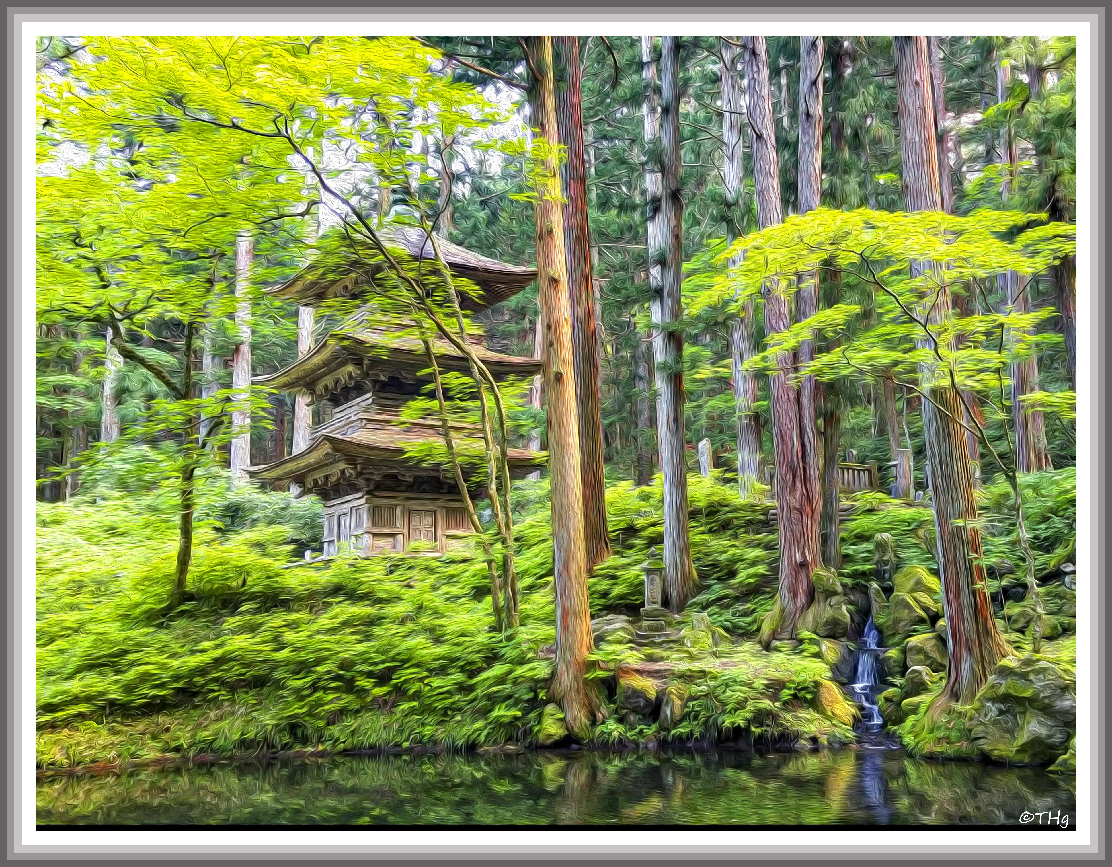 光前寺三重塔（油彩風）｜taka