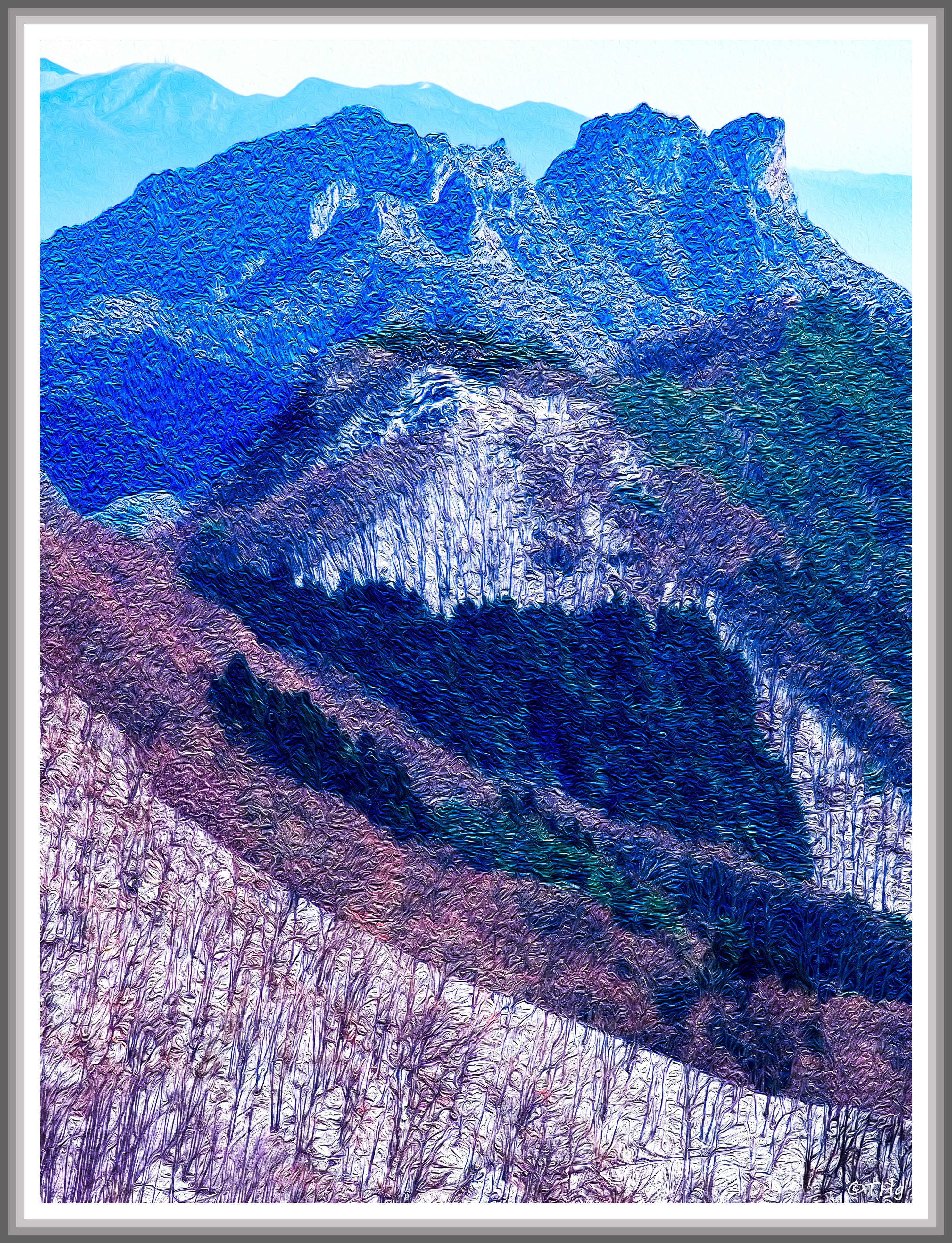 早春の妙義山（油彩風）｜taka