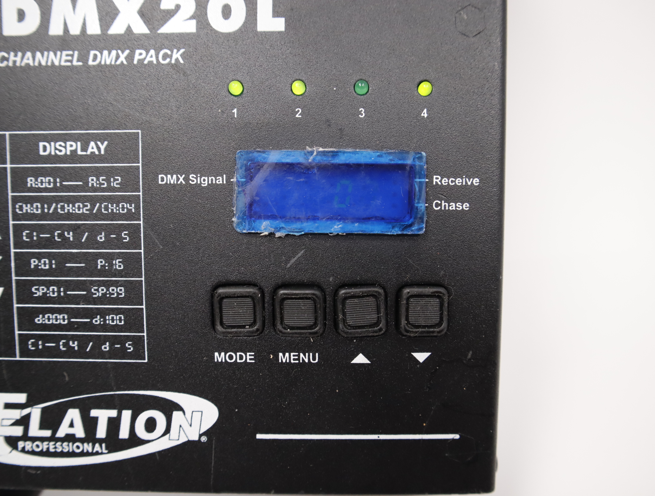 Elation DP-DMX20L 4-channel DMX Dimmer/Switch Pack 20 Amp Max 5556