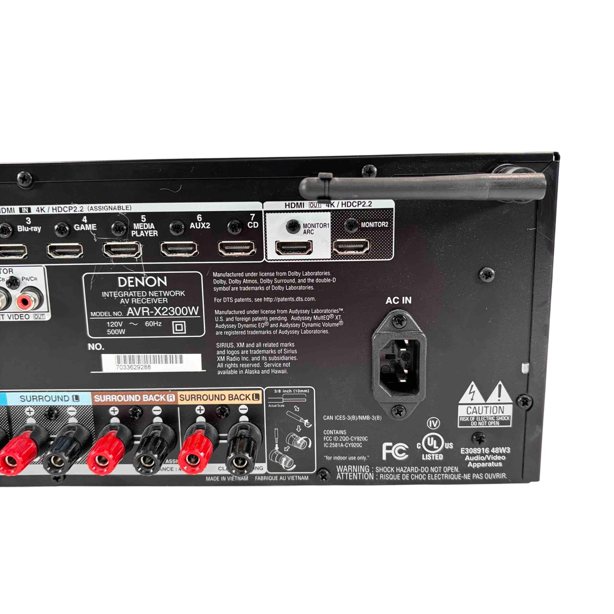 Denon AVR-X2300W 7.2 Channel Full 4K Ultra HD Network AV Receiver