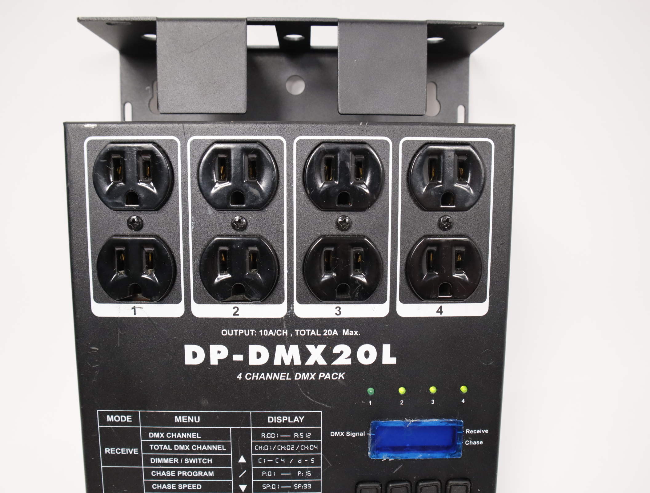 Elation DP-DMX20L 4-channel DMX Dimmer/Switch Pack 20 Amp Max 5556