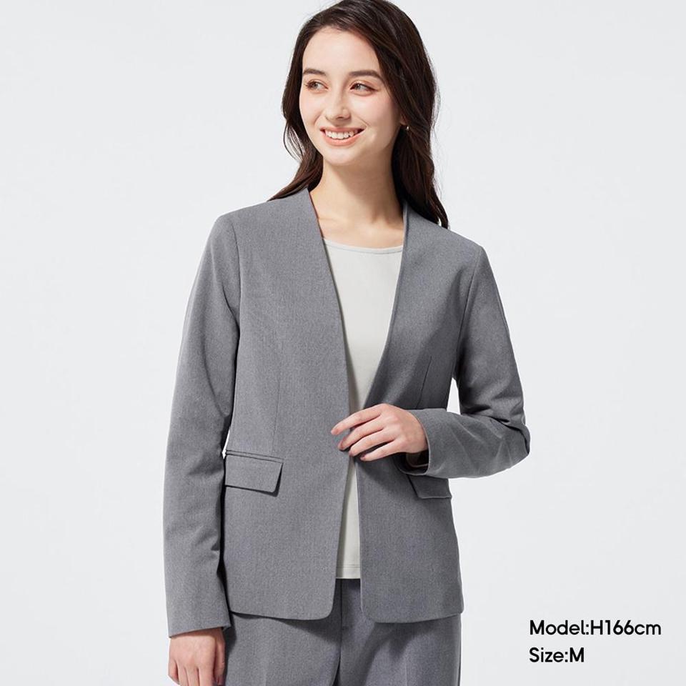 GU(ジーユー)の「ウォッシャブルノーカラージャケットZ(セットアップ