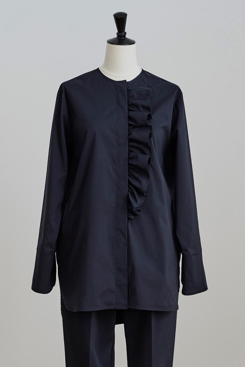 yori(ヨリ)の「【2020AW】ノーカラーフリルシャツ」 - PARTE