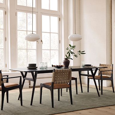 Mid Century Cerused Wire Frame Dining | West Elm
