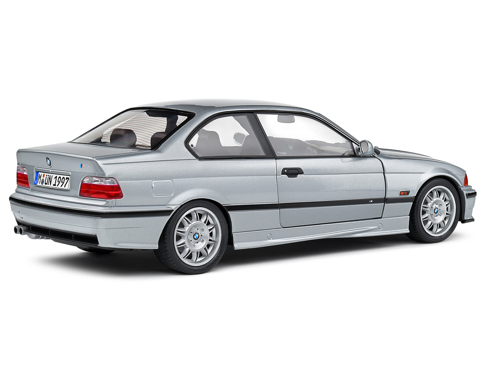 1997 BMW E36 M3 Coupe Artic Silver Metallic 1/18 Diecast Model Car