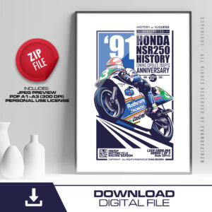 Kawasaki ZX7R 1993 Scott Russell Poster | MotoGP Superbike Racing