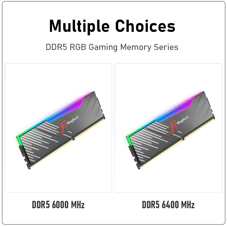 Kingbank DDR5 6000MHz 32GB (2X16GB) M Hynix CL30 Black RGB XMP