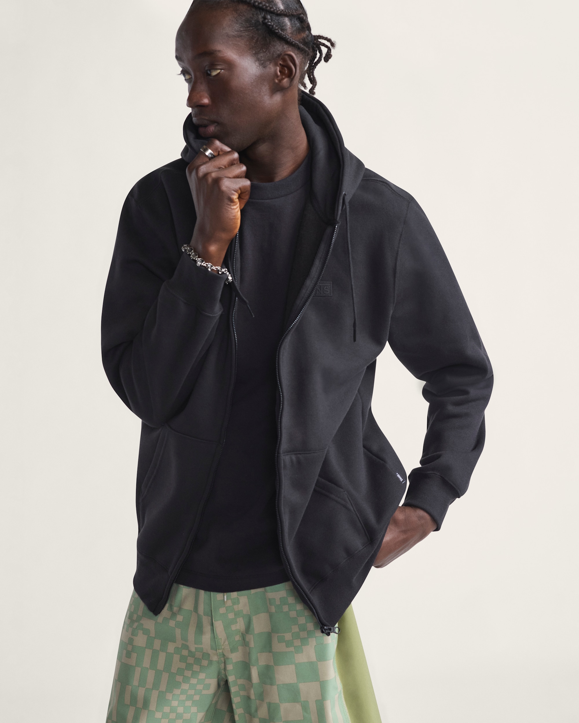 Core Basic Full Zip Hoodie in Black | Vans