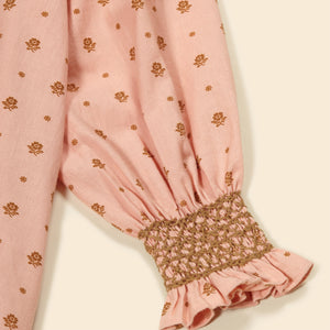 Cotton woven embroidered dress vintage inspired child. – Apolina