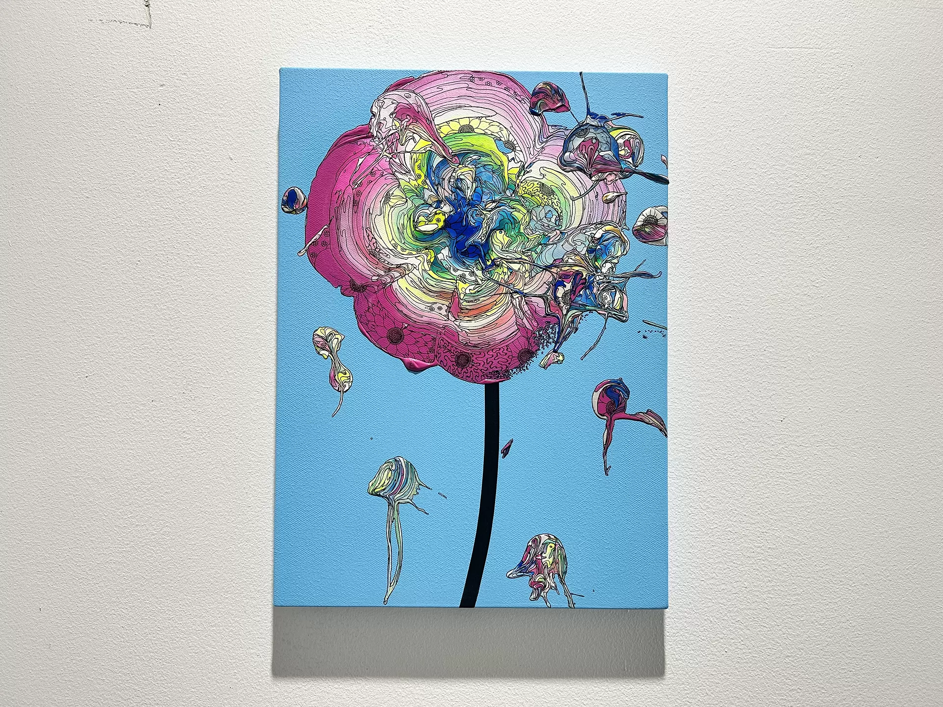 Abstract Single Flower 240720 (Sky Blue x Pink) by 奥田雄太 | 現代