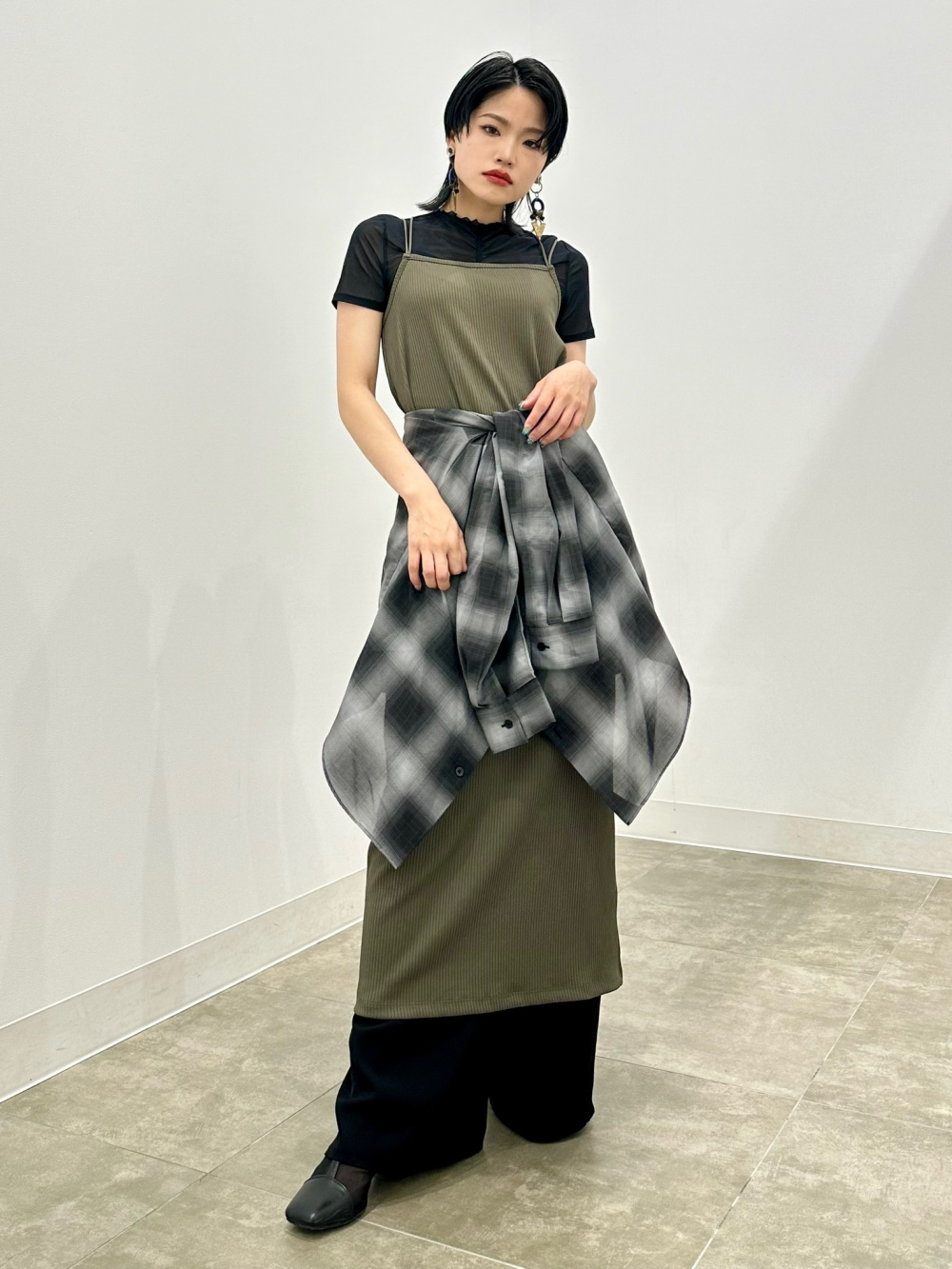 テックダブルポケットブルゾン、ドレープワイドパンツZ(セットアップ