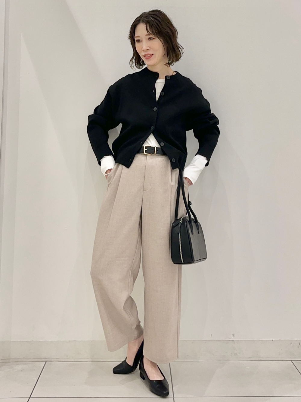 スタンドカラーブラウスZ、ワイドテーパードアンクルパンツZ
