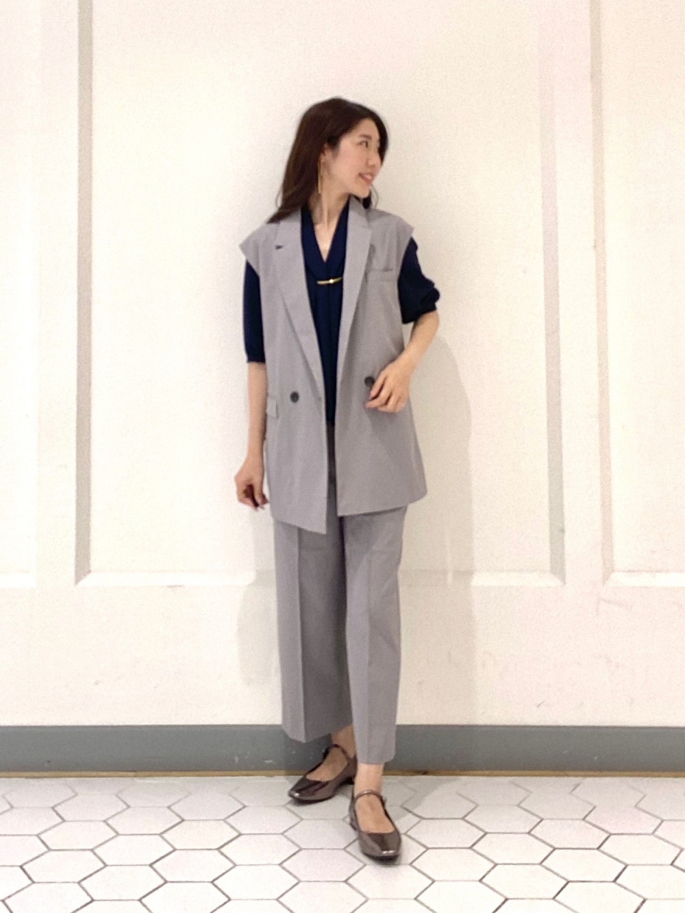 2024年モデル ワイドパンツ（リネンブレンド）、リネンブレンドダブル