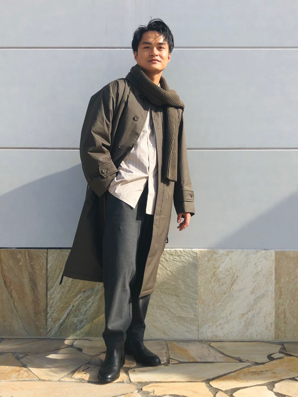 パデッドステンカラーコート」の着用コーディネート| ユニクロ公式