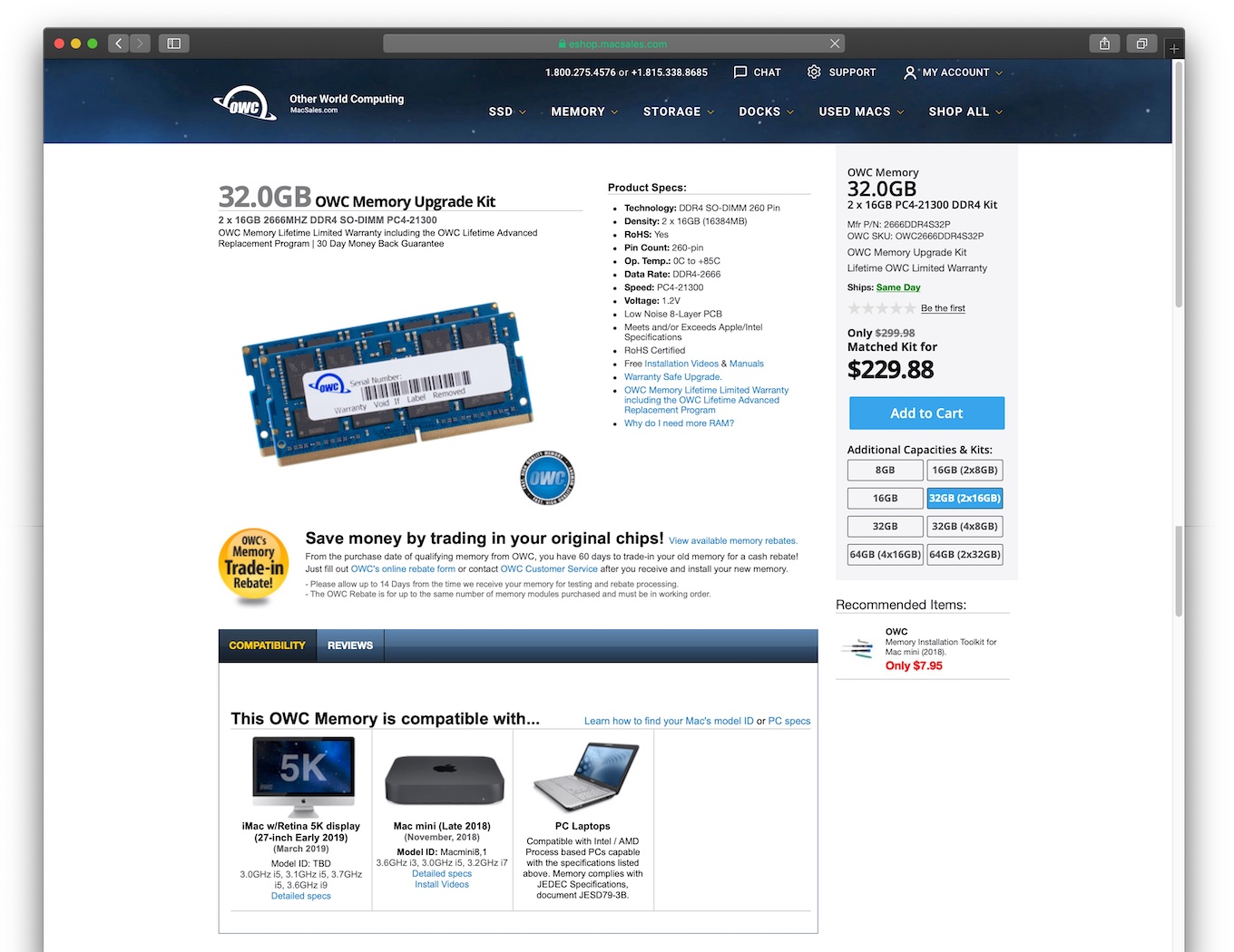 OWC、iMac (Retina 5K, 27インチ, 2019)用アップグレードメモリの取扱